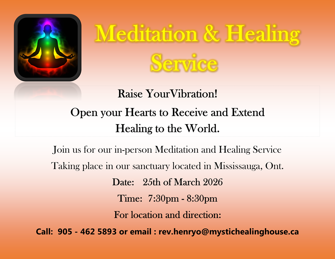 Meditation and Healing In-Person Service